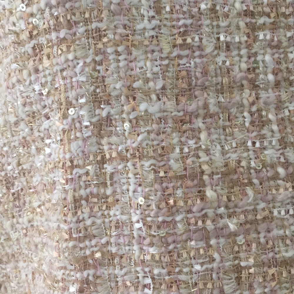 Pink, peach, cream tweed lace sleeve top - Picture 5 of 6